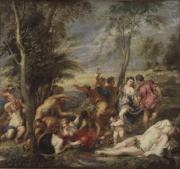 Peter Paul Rubens Bacchanal auf Andros, nach einem Gemalde von Tizian oil painting image